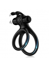 Черное эрекционное виброкольцо с подхватом мошонки Stay Hard - Boys of Toys - в Волгограде купить с доставкой