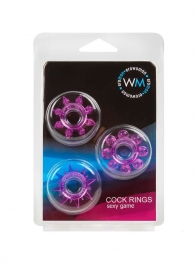 Набор из 3 лиловых эрекционных колец различной формы - Erowoman-Eroman - в Волгограде купить с доставкой