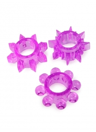 Набор из 3 лиловых эрекционных колец различной формы - Erowoman-Eroman - в Волгограде купить с доставкой