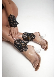 Черный фигурные оковы с золотистой фурнитурой - Crazy Handmade - купить с доставкой в Волгограде