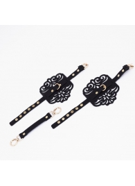 Черный фигурные оковы с золотистой фурнитурой - Crazy Handmade - купить с доставкой в Волгограде