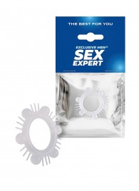 Эластичное эрекционное кольцо с шипиками и шариками - Sex Expert - в Волгограде купить с доставкой
