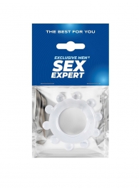 Прозрачное эрекционное кольцо со стимулирующими шариками - Sex Expert - в Волгограде купить с доставкой
