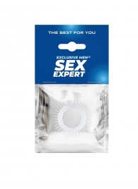 Эластичное эрекционное кольцо с шипиками и шариком - Sex Expert - в Волгограде купить с доставкой