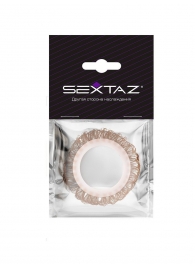 Эрекционное кольцо с бежевыми «ресничками» - Sextaz - в Волгограде купить с доставкой