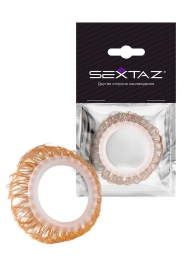 Эрекционное кольцо с бежевыми «ресничками» - Sextaz - в Волгограде купить с доставкой