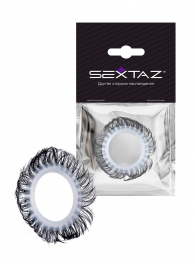 Эластичное эрекционное колечко с черными «ресничками» - Sextaz - в Волгограде купить с доставкой