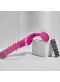 Ярко-розовый безремневой страпон Multi Orgasm Bendable Strap-On size XL с клиторальной стимуляцией - Strap-on-me - купить с доставкой в Волгограде