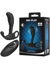 Черный изогнутый массажёр простаты с вибрацией и пультом ДУ - Baile - в Волгограде купить с доставкой