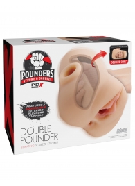 Телесный мастурбатор с вибрацией Double Pounder Vibrating Squeeze Stroker - Pipedream - в Волгограде купить с доставкой