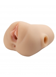 Телесный мастурбатор с вибрацией Double Pounder Vibrating Squeeze Stroker - Pipedream - в Волгограде купить с доставкой