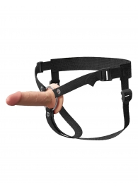 Телесный пустотелый фаллопротез 5’’ Hollow Silicone Strap-On - 14 см. - Pipedream - купить с доставкой в Волгограде