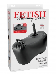 Черное надувное кресло с платформой для фиксации дилдо Body Dock Inflatable Love Seat - Pipedream - купить с доставкой в Волгограде