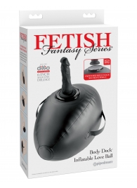 Черный надувной мяч с платформой для фиксации дилдо Body Dock Inflatable Love Ball - Pipedream - купить с доставкой в Волгограде