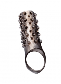 Дымчатая насадка на пенис с шипами и выпуклостями - 12,5 см. - Sex Expert - в Волгограде купить с доставкой