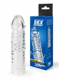 Прозрачная закрытая насадка на пенис - 17 см. - Sex Expert - в Волгограде купить с доставкой