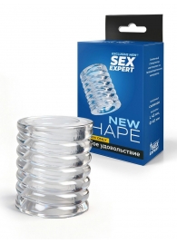 Прозрачная сквозная насадка на пенис с ребрышками - Sex Expert - в Волгограде купить с доставкой