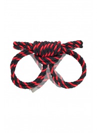 Черно-красные наручники-оковы ’’Узел-омега’’ из хлопковой веревки - Pecado - купить с доставкой в Волгограде