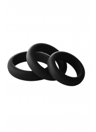 Набор из 3 черных эрекционных колец Smooth Silicone Cockring Pack - Dream Toys - в Волгограде купить с доставкой