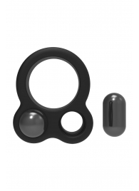 Черное эрекционное кольцо с утяжелителями Cockring Dual Weight - Dream Toys - в Волгограде купить с доставкой