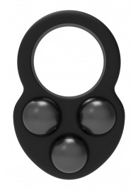 Черное эрекционное кольцо с утяжелителями - Dream Toys - в Волгограде купить с доставкой