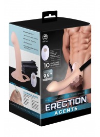 Телесный полый страпон с вибрацией Erection Agents - 24,1 см. - NMC - купить с доставкой в Волгограде