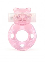 Розовое эрекционное виброкольцо в форме мишки - 1137 - в Волгограде купить с доставкой