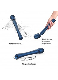 Синий вибромассажёр с насадками Man.wand Edgy - Manwan - в Волгограде купить с доставкой