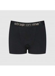 Черные трусики-боксеры для фиксации насадок Strap-on-me Harness Lingerie Allure - size S - Strap-on-me - купить с доставкой в Волгограде