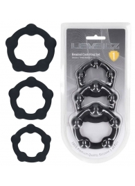 Набор из 3 эрекционных колец Beaded Silicone Cockring Set - Shots Media BV - в Волгограде купить с доставкой