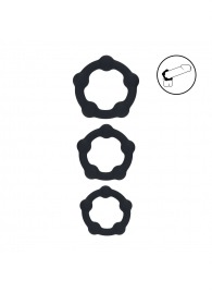 Набор из 3 эрекционных колец Beaded Silicone Cockring Set - Shots Media BV - в Волгограде купить с доставкой
