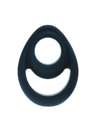 Черное эрекционное кольцо Double Ergo Silicone Cockring - Shots Media BV - в Волгограде купить с доставкой