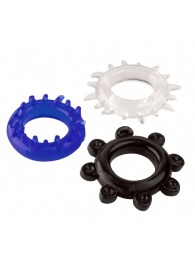 Набор из 3 эрекционных колец разного цвета и рельефа - Boys of Toys - в Волгограде купить с доставкой