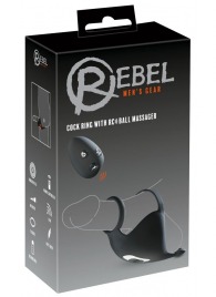 Черная вибронасадка для эрекции и стимуляции мошонки Cock ring with RC ball massager - Orion - в Волгограде купить с доставкой