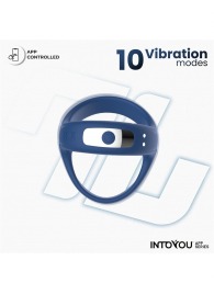 Синее интерактивное эрекционное виброкольцо Rank - Intoyou - в Волгограде купить с доставкой