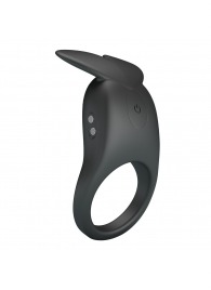 Черное перезаряжаемое виброкольцо Carlton - Baile - в Волгограде купить с доставкой