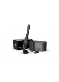 Черная секс-машина с функцией нагрева, насадками и присоской Sesh - Zalo - купить с доставкой в Волгограде