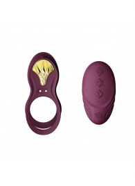 Фиолетовое эрекционное виброкольцо Bayek с пультом ДУ - Zalo - в Волгограде купить с доставкой