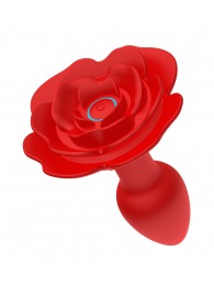 Красный анальный вибростимулятор в форме розы - Secwell
