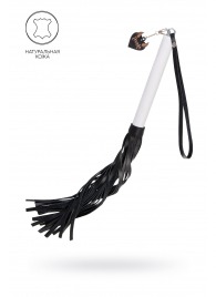 Плеть с белой рукоятью и чёрными хлыстами - 50 см. - Pecado - купить с доставкой в Волгограде