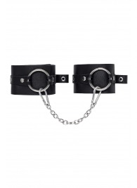 Черные оковы из толстой кожи с люверсами - Pecado - купить с доставкой в Волгограде