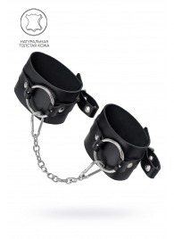 Черные оковы из толстой кожи с люверсами - Pecado - купить с доставкой в Волгограде