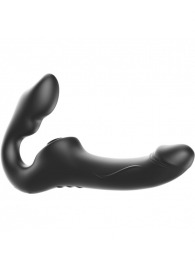 Черный безремневой страпон с 3 моторами - Ibiza - купить с доставкой в Волгограде