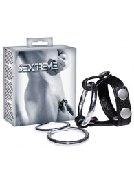 Подхват для мошонки с 3 съемными эрекционными кольцами Leder-Riemen - Orion - в Волгограде купить с доставкой