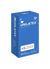 Классические презервативы Unilatex Natural Plain - 12 шт. + 3 шт. в подарок - Unilatex - купить с доставкой в Волгограде