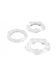 Набор из 3 прозрачных эрекционных колец с разным рельефом - A-toys - в Волгограде купить с доставкой