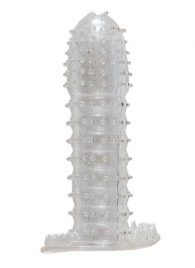 Гелевая прозрачная насадка c шипами - 12 см. - Toyfa Basic - в Волгограде купить с доставкой