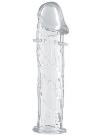 Гладкая прозрачная насадка с усиками под головкой - 12,5 см. - Toyfa Basic - в Волгограде купить с доставкой