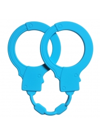 Голубые силиконовые наручники Stretchy Cuffs Turquoise - Lola Games - купить с доставкой в Волгограде