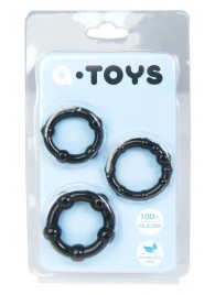 Набор из 3 чёрных эрекционных колец A-toys - A-toys - в Волгограде купить с доставкой
